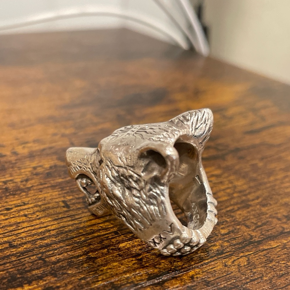 Gucci Anger Forest Wolf Head Ring - image 4